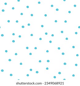 Seamless polka dot pattern. Vector pattern with blue circles on white background.