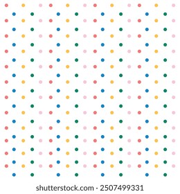 Seamless polka dot pattern. Vector pattern with black circles on white background.