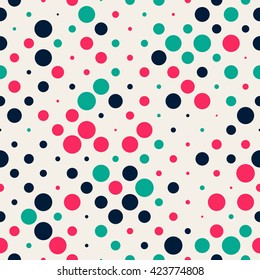 Seamless polka dot pattern. Vector repeating texture.
