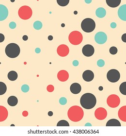 Seamless polka dot pattern. Vector repeating texture.
