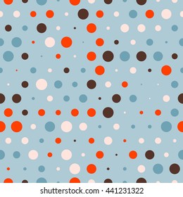 Seamless polka dot pattern. Vector repeating texture.