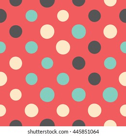 Seamless polka dot pattern. Vector repeating texture.