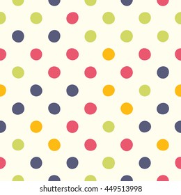 Seamless polka dot pattern. Vector repeating texture.
