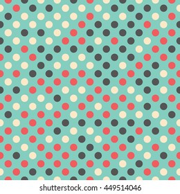Seamless polka dot pattern. Vector repeating texture.