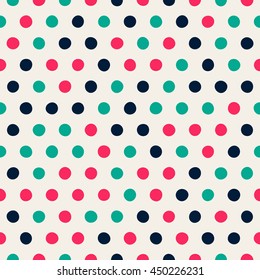 Seamless polka dot pattern. Vector repeating texture.
