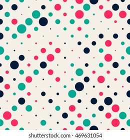Seamless polka dot pattern. Vector repeating texture.