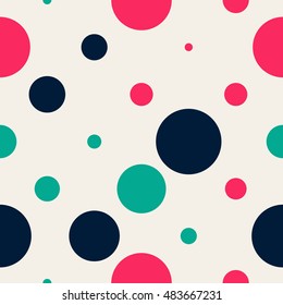 Seamless polka dot pattern. Vector repeating texture.