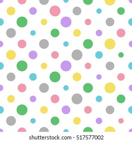 Seamless Polka Dot Pattern. Vector Background For Web, Print, Wallpaper And Other Design.