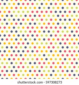 Seamless polka dot pattern. Vector repeating texture.