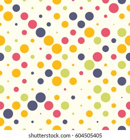 Seamless polka dot pattern. Vector repeating texture.