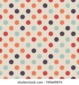 Seamless polka dot pattern. Vector repeating texture.