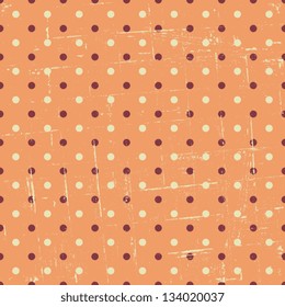 Seamless polka dot pattern in vintage style.