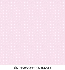 Seamless polka dot pattern - white dots on pink background