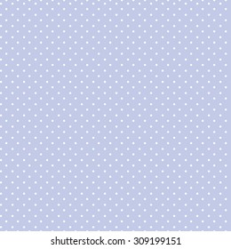 Seamless polka dot pattern - white dots on blue background