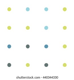 Seamless polka dot pattern with white background. Vector repeating texture.