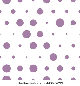 Seamless polka dot pattern with white background. Vector repeating texture.
