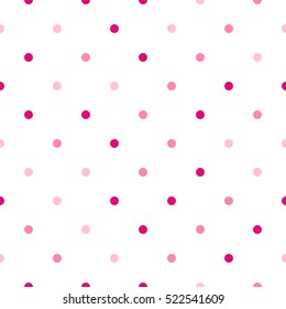 Seamless polka dot pattern with white background. Vector repeating texture.