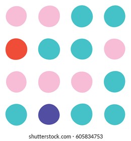 Seamless polka dot pattern with white background. Vector repeating texture.