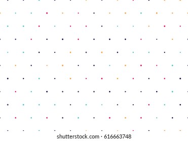 Seamless polka dot pattern with white background. Vector repeating texture.