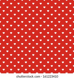 Polka sin inmueble, tónica roja con corazones. Vector