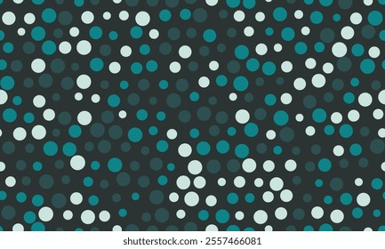 Seamless polka dot vector with geometric circles, perfect for fabric prints, posters, or abstract backgrounds. Trendy pattern for wallpapers and textile designs.