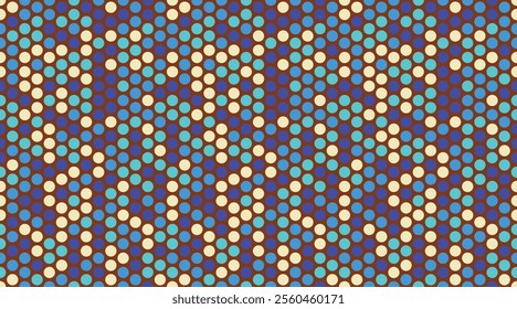 Seamless polka dot vector with geometric circles, perfect for fabric prints, posters, or abstract backgrounds. Trendy pattern for wallpapers and textile designs.