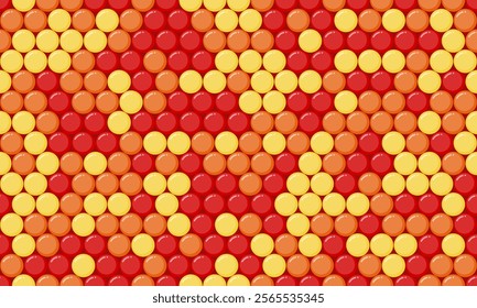 Seamless polka dot vector with geometric circles, perfect for fabric prints, posters, or abstract backgrounds. Trendy pattern for wallpapers and textile designs.