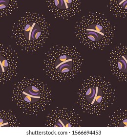 Seamless Polka Dots All Over Print Vector Texture. Modern Squiggle Doodle Hand Drawn Circle. Repeating Abstract Spotty Pattern Background. Playful Fun Dot for Kids. Vector Wallpaper EPS 10