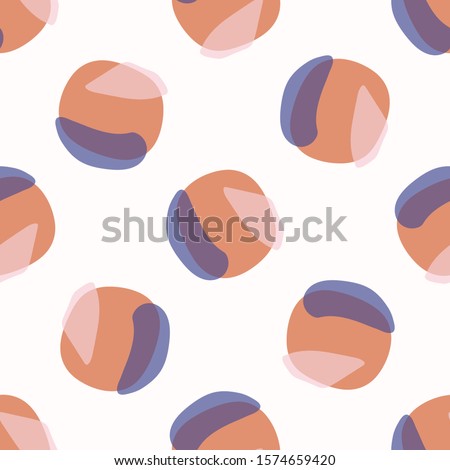 Seamless Polka Dots All Over Print Background Texture. Modern Cut Out Collage Hand Drawn Circle. Abstract Spotty Pattern Backdrop. Playful Cute Ball Collage for Kids. Vector Wallpaper Tile EPS 10