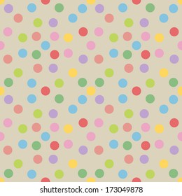 seamless polka dots background,vector Illustration