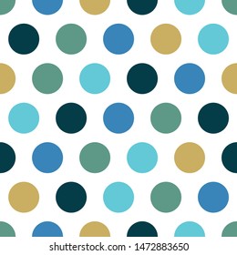 Seamless polka dots design for silk scarf pattern, texture print for fabric, wrapping, textile, wallpaper, apparel. Vector illustration