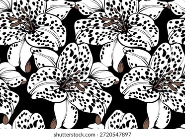 Lunares sin costuras y patrón de flores. Abstractas patrón floral.