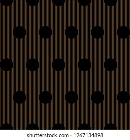 Seamless polka dots line pattern vector. Design stripe and circle shape gradient gold on black background. Design print for textile, fashion, wallpaper, background. Set 3