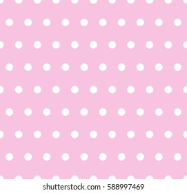 Seamless polka dots on pink background - modern vector ornament design.