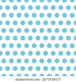 Seamless polka dots pattern background. Light blue polka dots on white background. EPS vector illustration