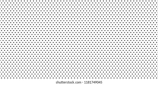 Seamless polka dots pattern. Black little circle points on white background. Lol doll style wallpaper. 