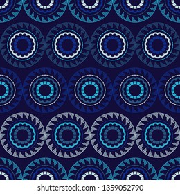Seamless polka dots pattern. Color - blue. Simple design. Vector geometric background. Can be used in printing, textile, wrapping, web-design.