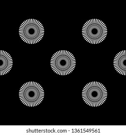 Seamless polka dots pattern. Color - black and white. Simple design. Vector geometric background. Can be used in printing, textile, wrapping, web-design.