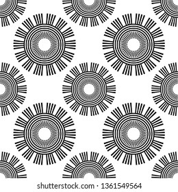 Seamless polka dots pattern. Color - black and white. Simple design. Vector geometric background. Can be used in printing, textile, wrapping, web-design.