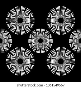 Seamless polka dots pattern. Color - black and white. Simple design. Vector geometric background. Can be used in printing, textile, wrapping, web-design.
