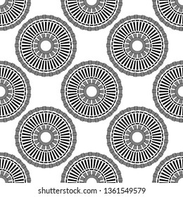Seamless polka dots pattern. Color - black and white. Simple design. Vector geometric background. Can be used in printing, textile, wrapping, web-design.