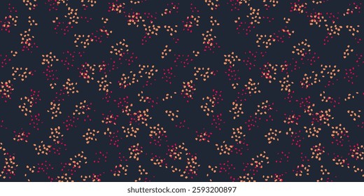 Seamless polka dots pattern. Colorful vector background. Hand drawn sketch. Plain minimalist ornament with abstract shape  random dots, spots, drops snowflakes 