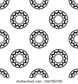 Seamless polka dots pattern. Ethnic print. Boho. Color - black and white. Simple design. Vector geometric background. Can be used in printing, textile, wrapping, web-design.
