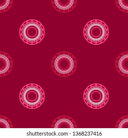 Seamless polka dots pattern. Ethnic print. Boho. Multicolored. Simple design. Vector geometric background. Can be used in printing, textile, wrapping, web-design.