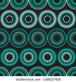 Seamless polka dots pattern. Ethnic print. Boho. Multicolored. Simple design. Vector geometric background. Can be used in printing, textile, wrapping, web-design.