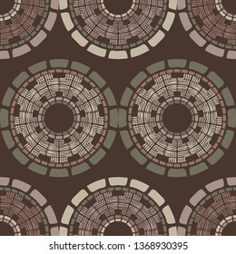 Seamless polka dots pattern. Ethnic print. Boho. Multicolored. Vector geometric background. Can be used in printing, textile, wrapping, web-design.