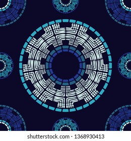 Seamless polka dots pattern. Ethnic print. Boho. Multicolored. Vector geometric background. Can be used in printing, textile, wrapping, web-design.