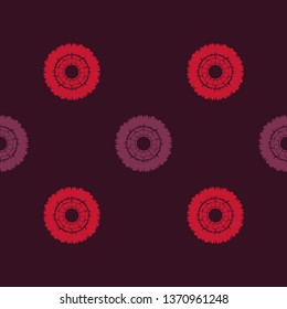 Seamless polka dots pattern. Ethnic print. Boho. Shading. Multicolored. Simple design. Vector geometric background. Can be used in printing, textile, wrapping, web-design.