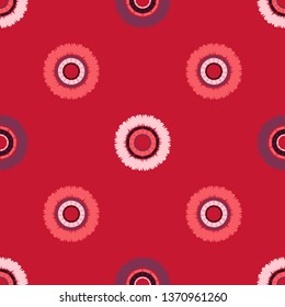 Seamless polka dots pattern. Ethnic print. Boho. Shading. Multicolored. Simple design. Vector geometric background. Can be used in printing, textile, wrapping, web-design.