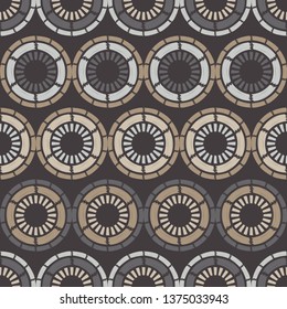 Seamless polka dots pattern. Ethnic print. Boho. Shading. Multicolored. Simple design. Vector geometric background. Can be used in printing, textile, wrapping, web-design.